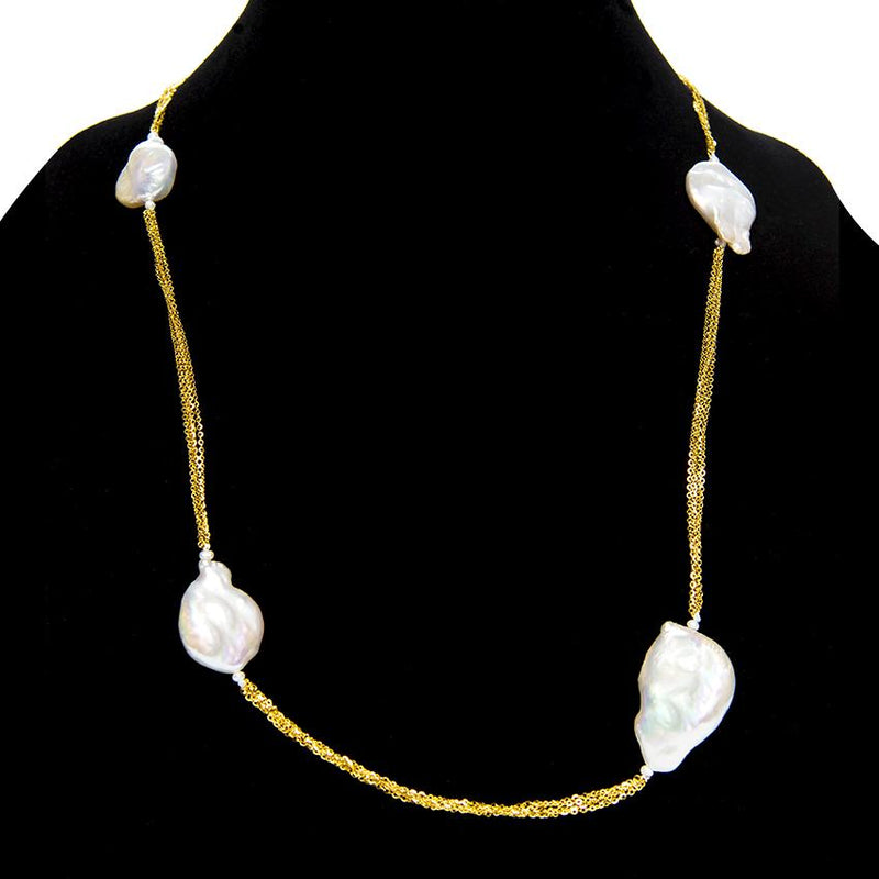 Linton Jewelry Long Chain Pearl Necklace
