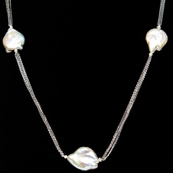 ネックレス・ペンダント LOVE ME MONSTER Silver Baroque Pearl Chain Necklace L241MN LOVE ME MONSTER Necklace | Modalova