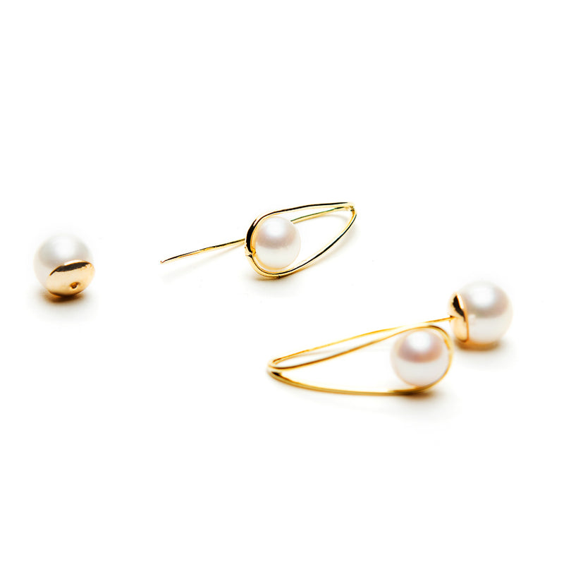 Linton Jewelry 18k Gold Double Pearl Earring