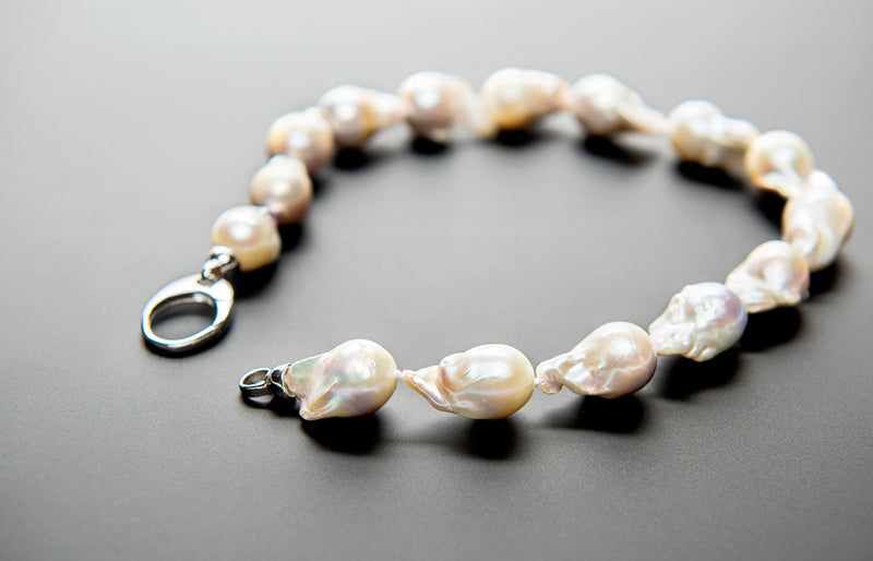 Short Baroque Pearl Necklace with Gold Clasp