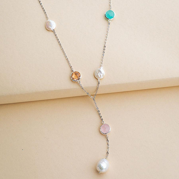 Pearl and Gemstone Necklace Sterling Silver | Linton Jewelry