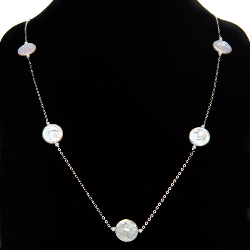 Coin Pearl Chain Necklace