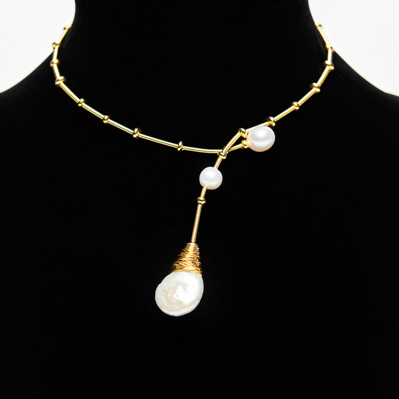 Adjustable Wire Pearl Choker