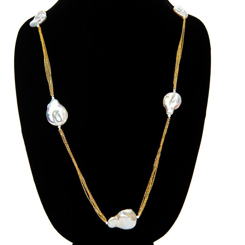 Linton Jewelry Long Chain Pearl Necklace