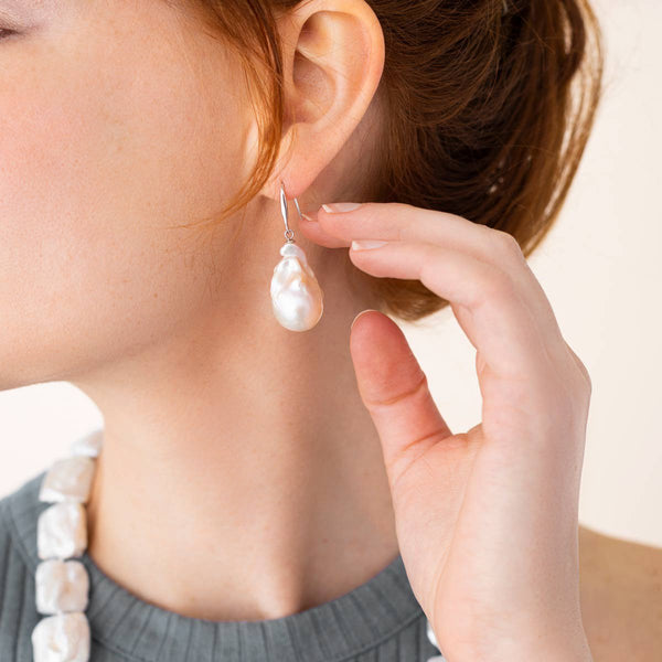 Linton Jewelry Large Baroque Pearl Earrings
