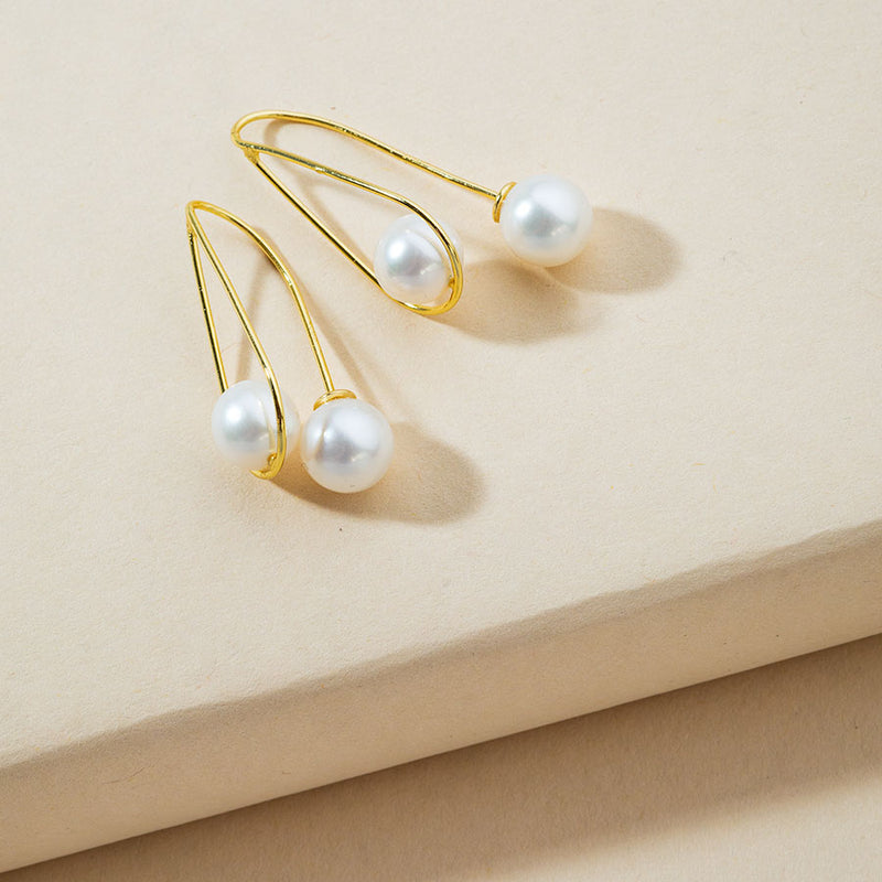 Linton Jewelry 18k Gold Double Pearl Earring