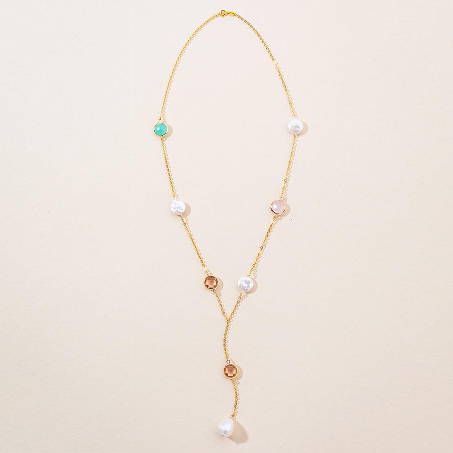 Pearl long necklace designs in gold 2025