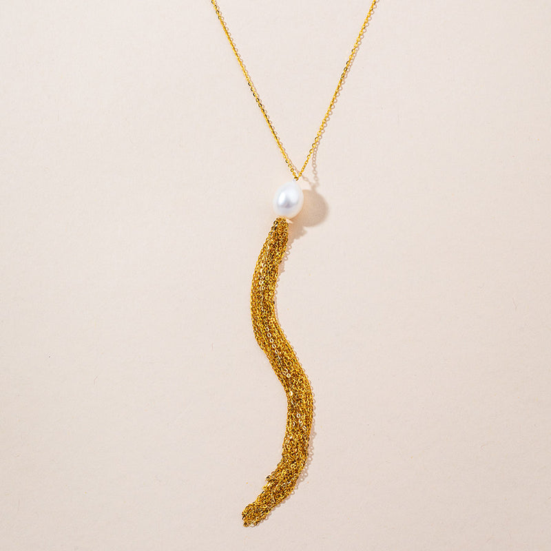 Buy Curio Cottage Zoya Kundan and Pearls Tassel Long Necklace Online
